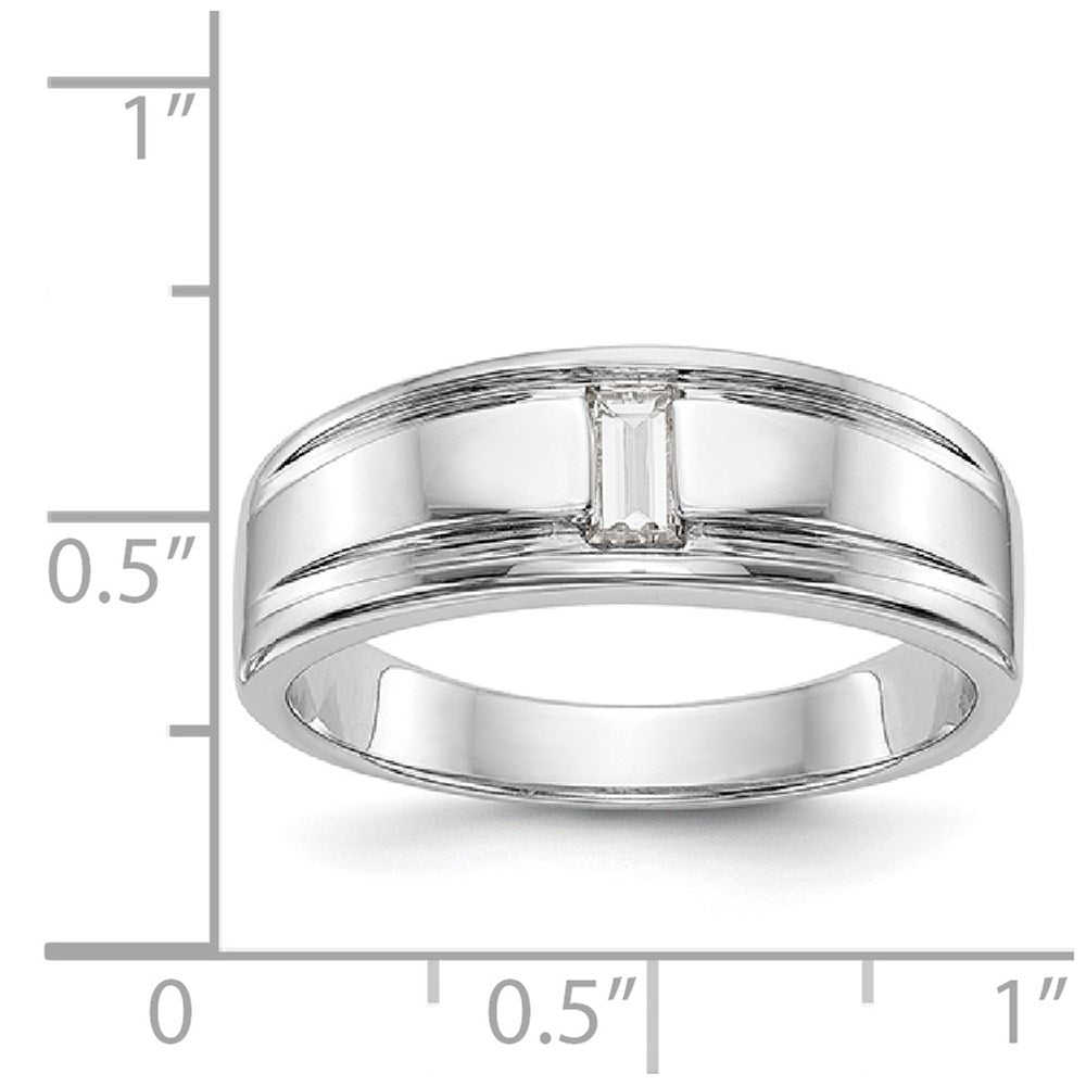 14K Weißgold Herrenring mit echten Diamanten