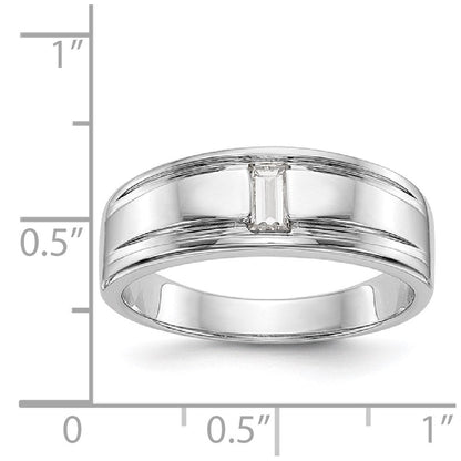 14K Weißgold Herrenring mit echten Diamanten