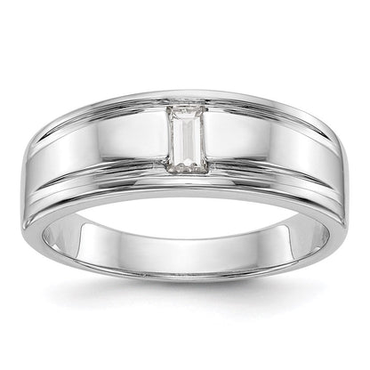 14K Weißgold Herrenring mit echten Diamanten