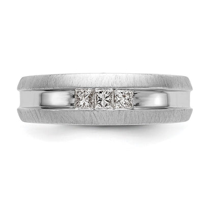 14K Weißgold Herren-Ehering mit natürlichen Diamanten, 0,3 ct. Gesamtgewicht