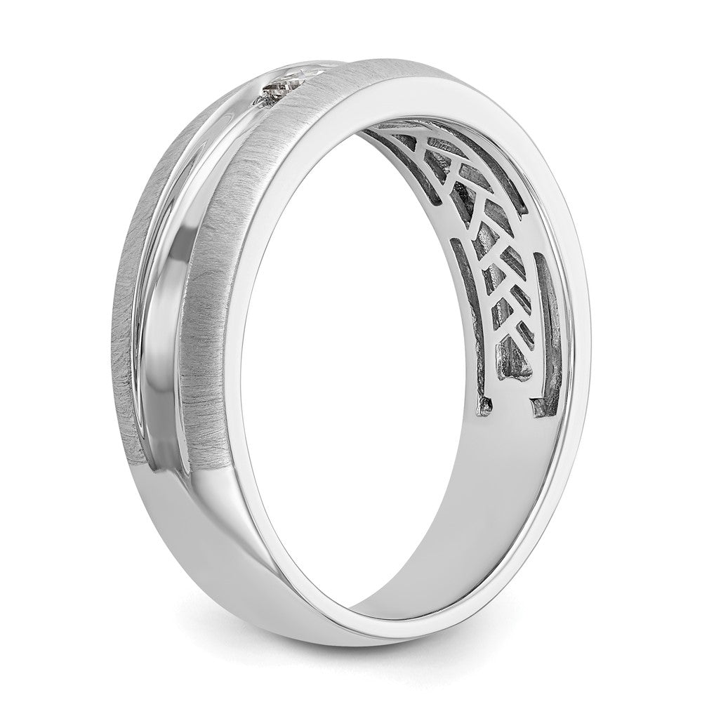 14K Weißgold Herren-Ehering mit natürlichen Diamanten, 0,3 ct. Gesamtgewicht