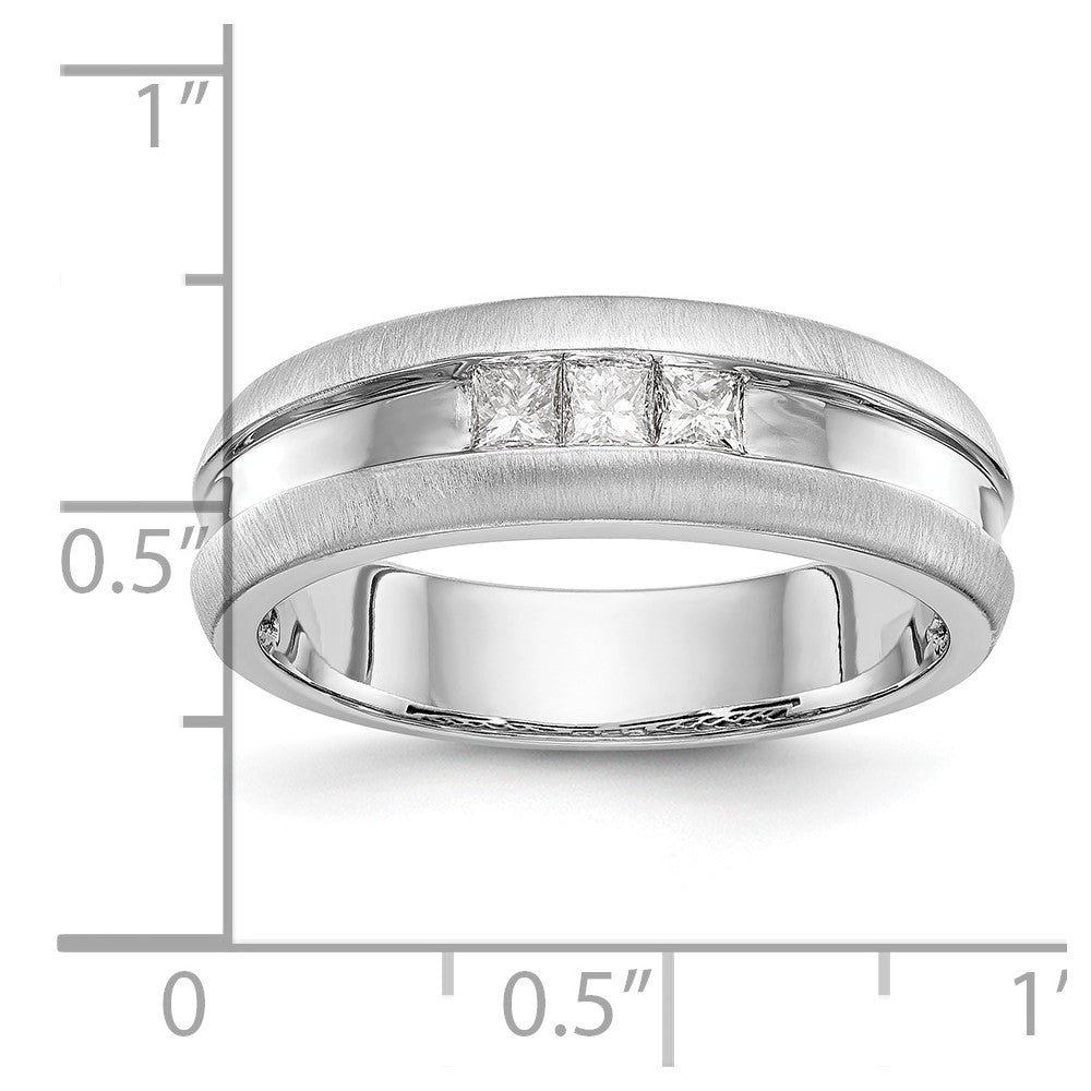 14K Weißgold Herren-Ehering mit natürlichen Diamanten, 0,3 ct. Gesamtgewicht