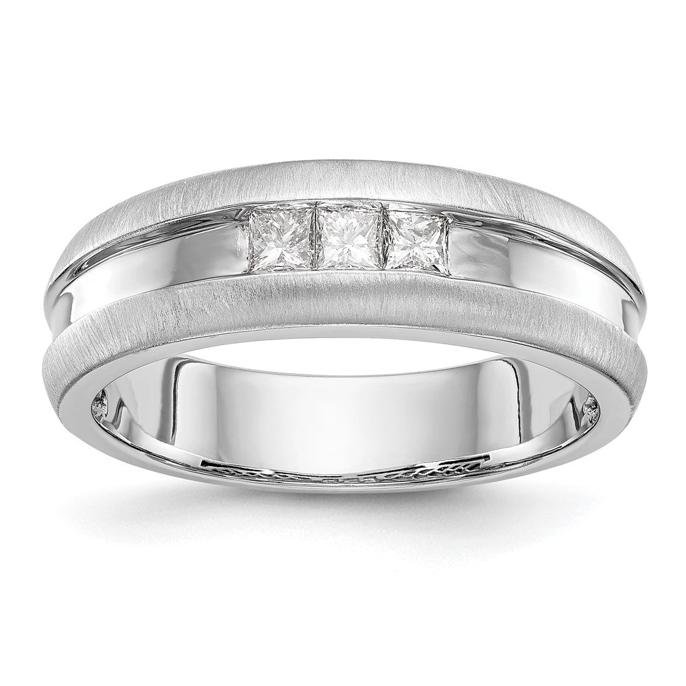 14K Weißgold Herren-Ehering mit natürlichen Diamanten, 0,3 ct. Gesamtgewicht