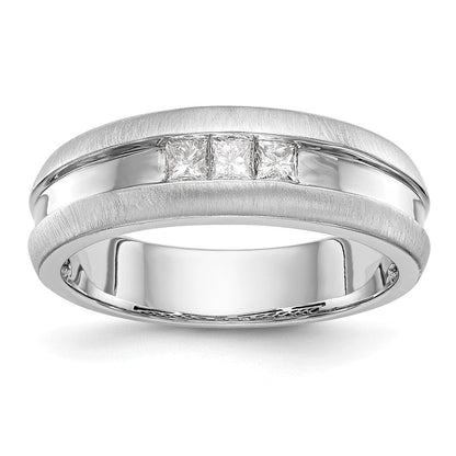 14K Weißgold Herren-Ehering mit natürlichen Diamanten, 0,3 ct. Gesamtgewicht