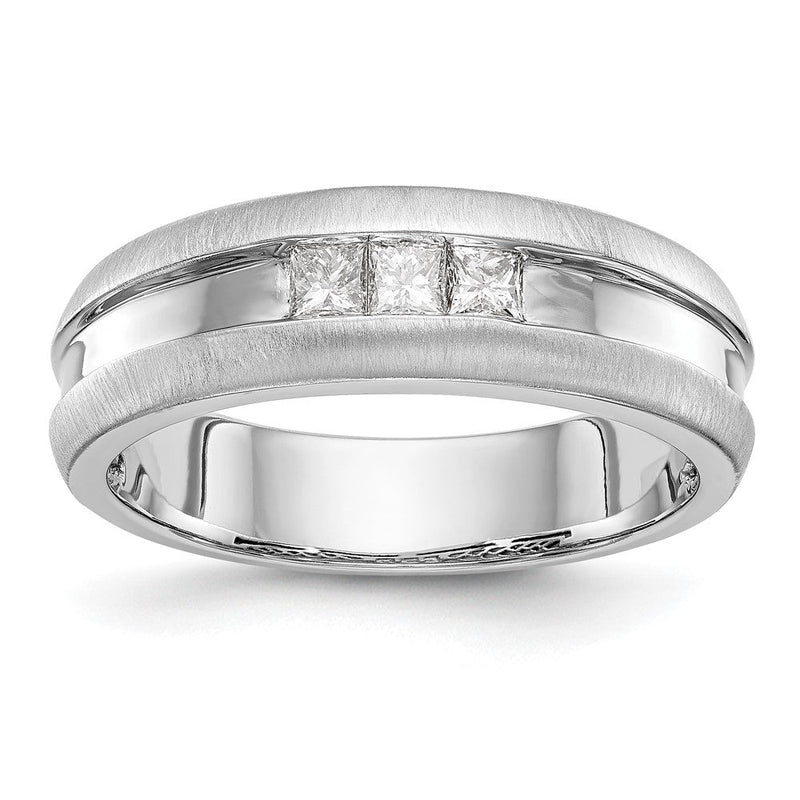 14K Weißgold Herren-Ehering mit natürlichen Diamanten, 0,3 ct. Gesamtgewicht