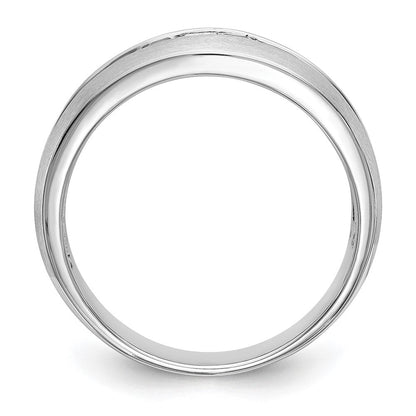 14 Karat Weißgold Herren-Ring mit natürlichen Diamanten und Saphir
