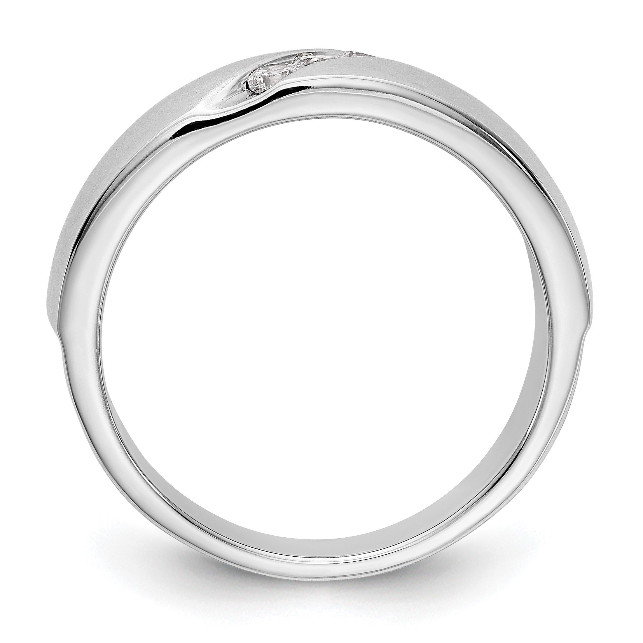 14K Weißgold 3 Stein 1/5 Karat Diamant Komplett Herren Ring