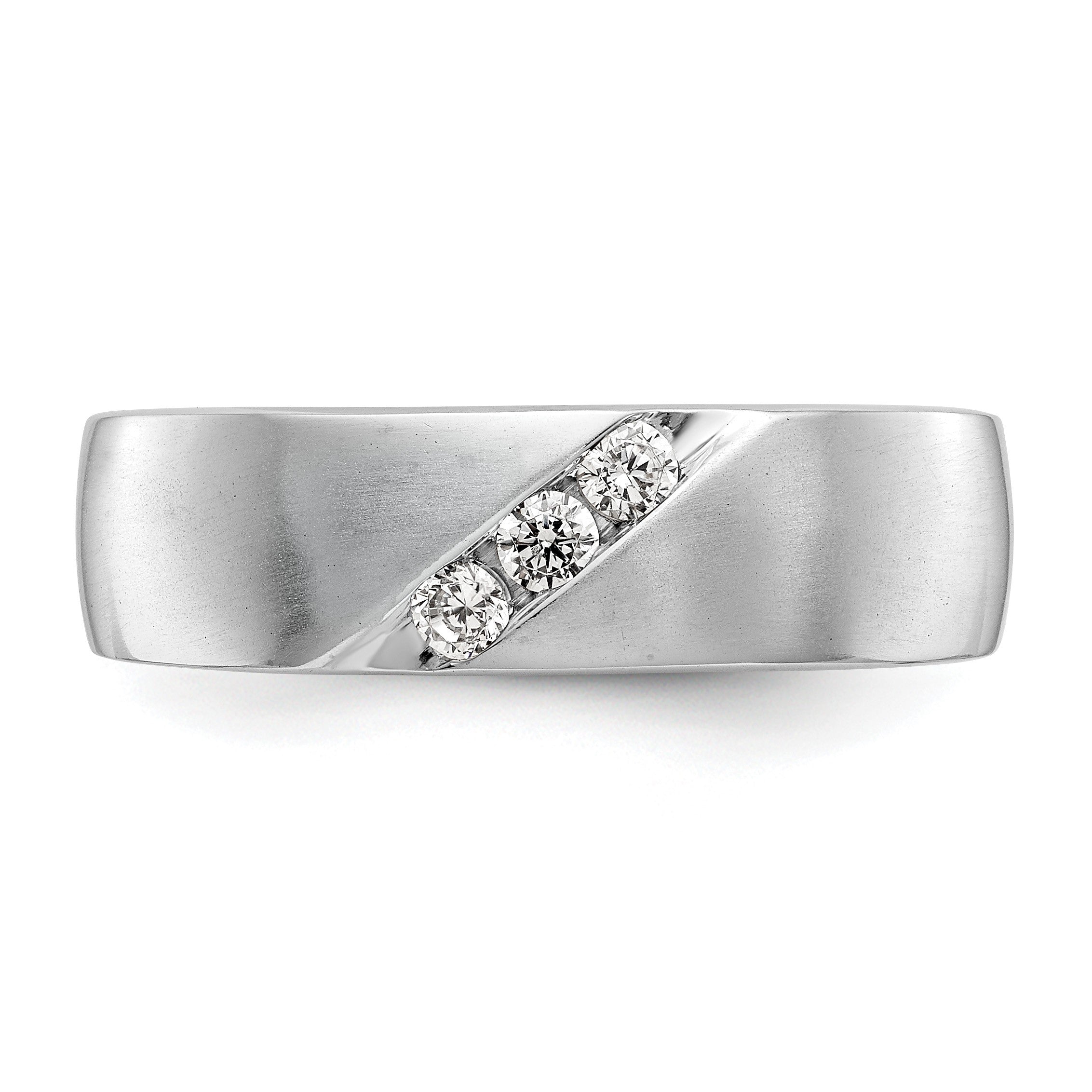 14K Weißgold Herrenring mit natürlichen Diamanten