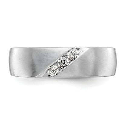 14K Weißgold Herrenring mit natürlichen Diamanten