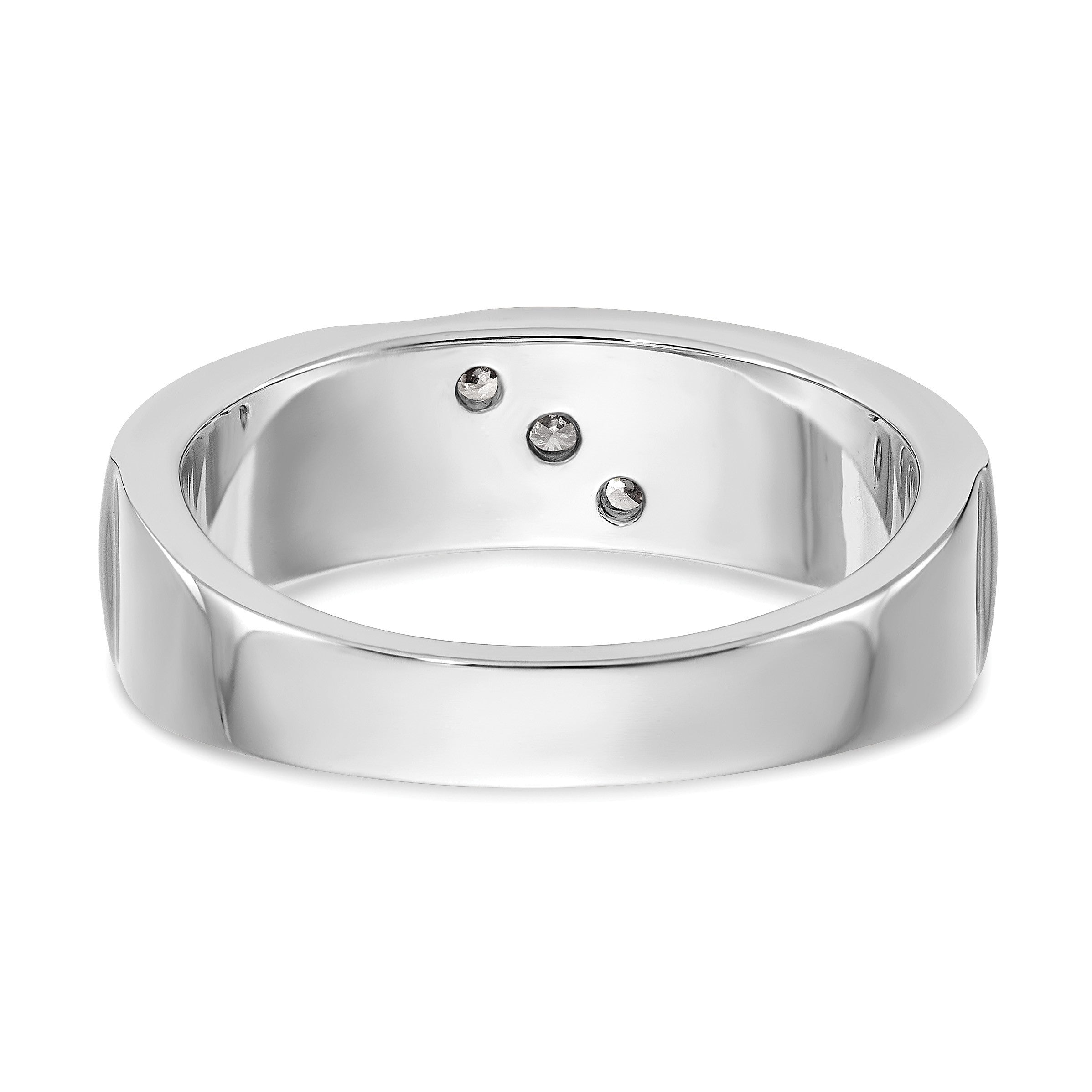 14K Weißgold Herrenring mit natürlichen Diamanten