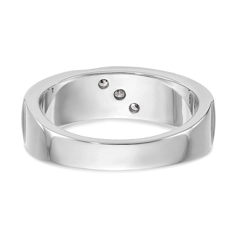 14K Weißgold 3 Stein 1/5 Karat Diamant Komplett Herren Ring