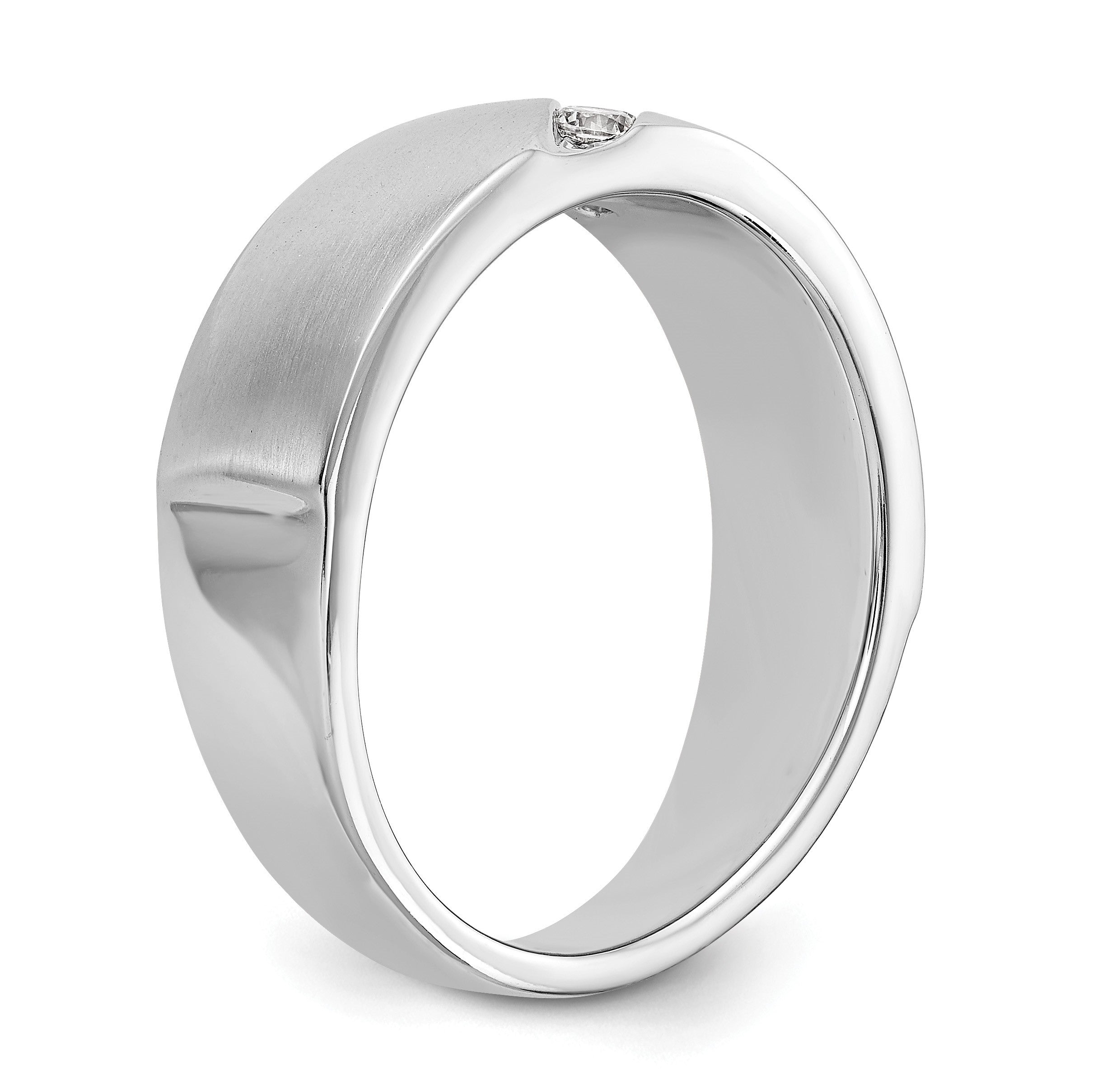 14K Weißgold 3 Stein 1/5 Karat Diamant Komplett Herren Ring