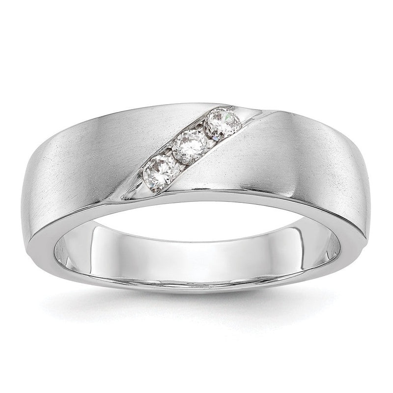 14K Weißgold Herrenring mit natürlichen Diamanten