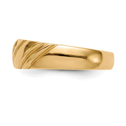 14K Gelbgold Herren-Ehering mit natürlichen Diamanten 0,12 ct