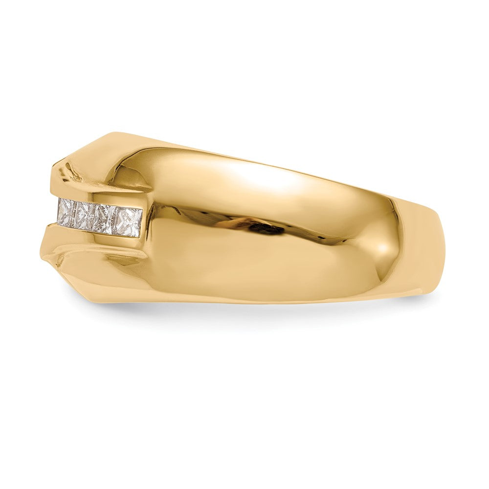 14K Gelbgold Herrenring mit 0,5 ct. im Labor gezüchteten Diamanten VS/SI+ G+, Halbfassung für 0,625 ct. Mittelstein