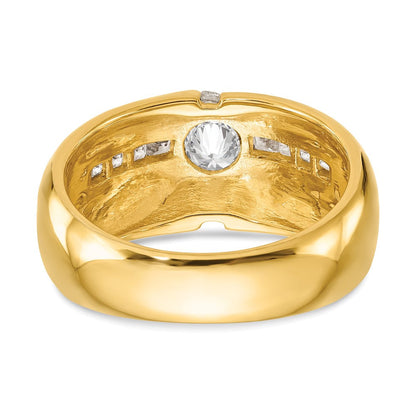14K Gelbgold Herrenring mit 0,5 ct. im Labor gezüchteten Diamanten VS/SI+ G+, Halbfassung für 0,625 ct. Mittelstein