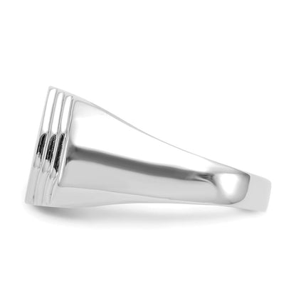 14K Weißgold Herrenring mit echten Diamanten
