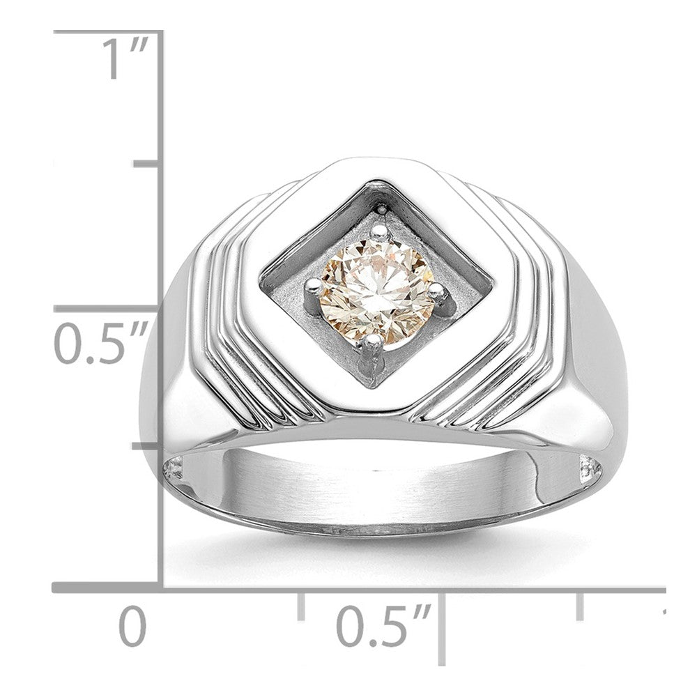 14K Weißgold Herrenring mit echten Diamanten