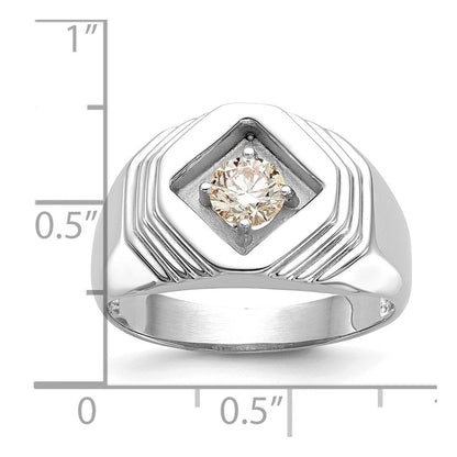 14K Weißgold Herrenring mit echten Diamanten