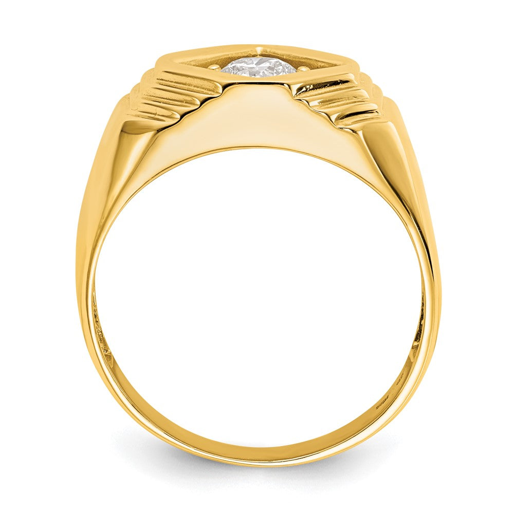 14K Gelbgold Herren-Ring mit natürlichen Diamanten, 0,5 ct Gesamtgewicht