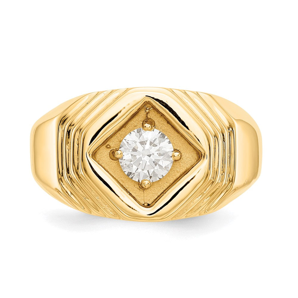 14K Gelbgold Herren-Ring mit natürlichem Diamant 0,50 ct