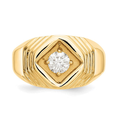 14K Gelbgold Herren-Ring mit natürlichem Diamant 0,50 ct
