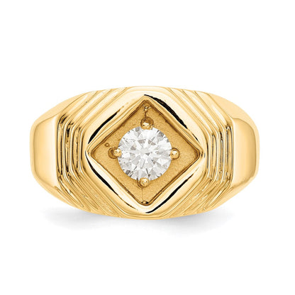 14K Gelbgold Herrenring mit natürlichem Diamant 0,5 ct