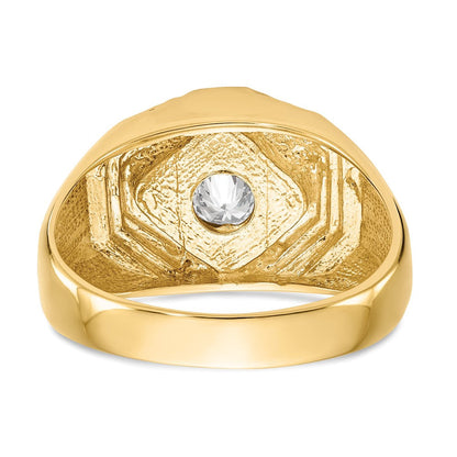 14K Gelbgold Herren-Ring mit natürlichem Diamant 0,50 ct