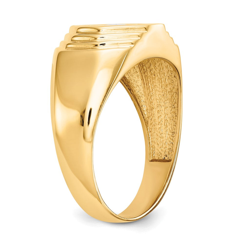 14K Gelbgold Herren-Ring mit natürlichen Diamanten, 0,5 ct Gesamtgewicht