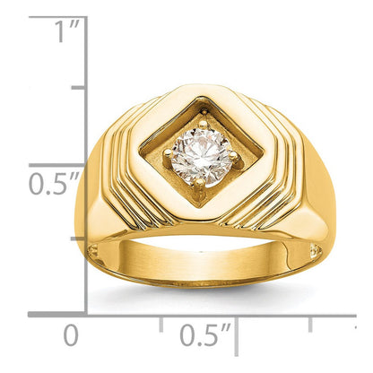 14K Gelbgold Herren-Ring mit natürlichem Diamant 0,50 ct