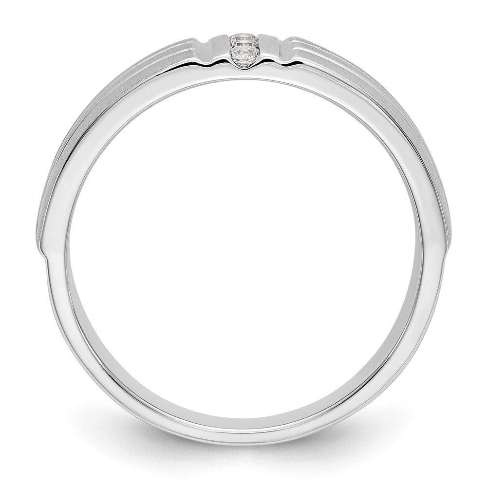 14K Weißgold Herren-Ring mit echten Diamanten