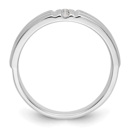 14K Weißgold Herren-Ring mit echten Diamanten