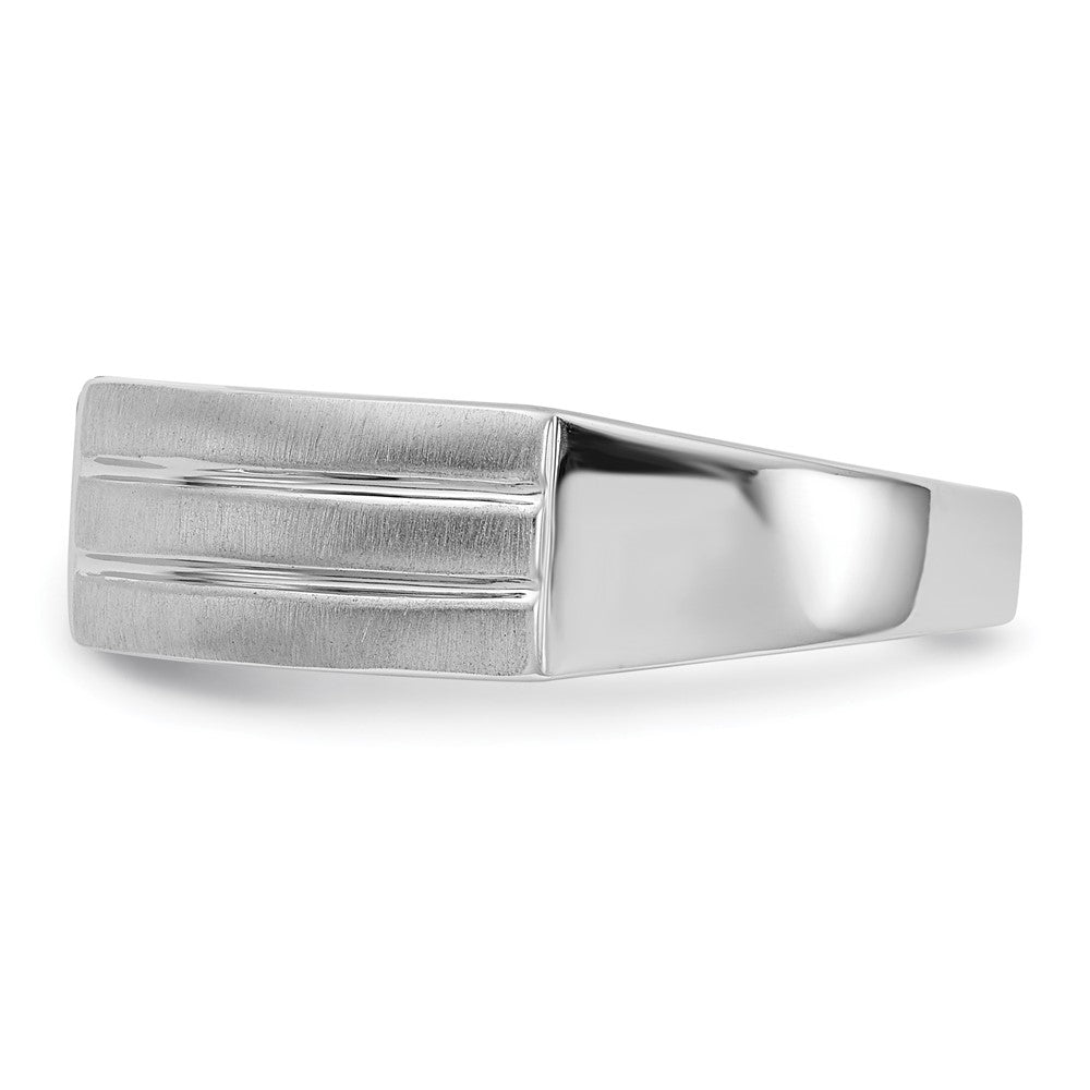 14K Weißgold Herren-Ring mit echten Diamanten