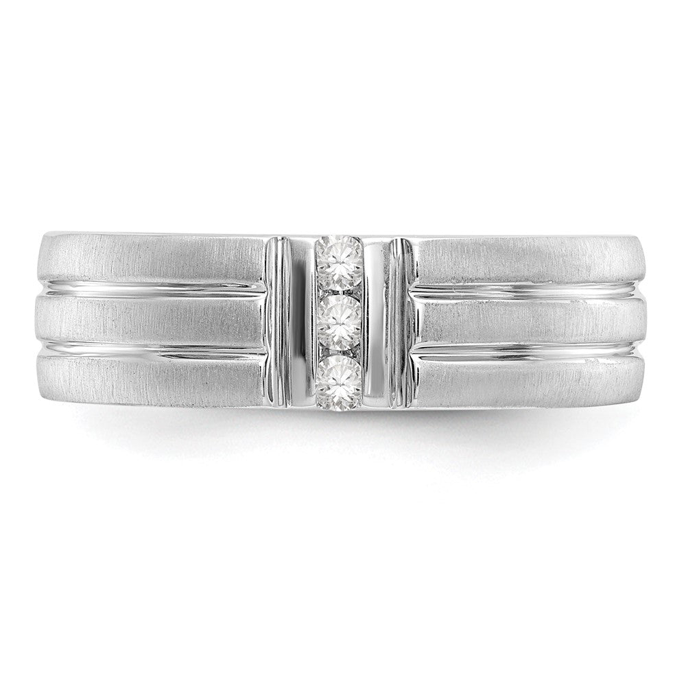 Herrenring aus 14K Weißgold mit natürlichen Diamanten