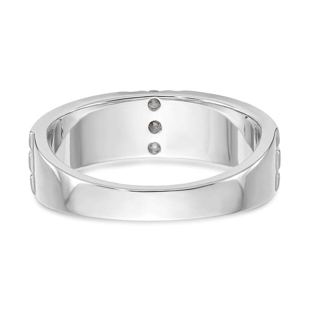 14K Weißgold Herren-Ring mit echten Diamanten