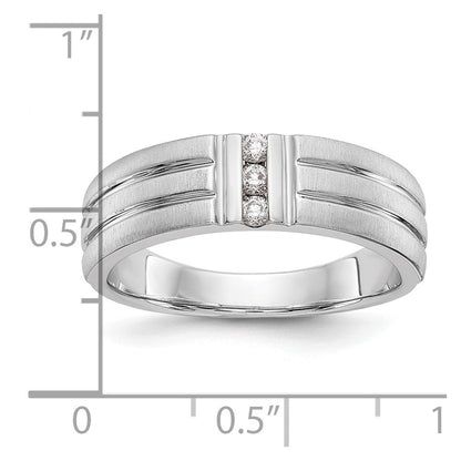 14K Weißgold Herren-Ring mit echten Diamanten