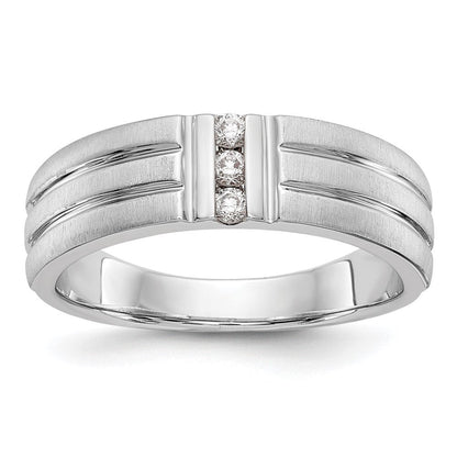 Herrenring aus 14K Weißgold mit natürlichen Diamanten