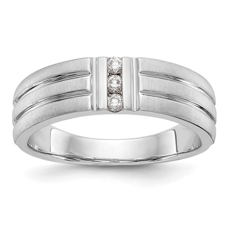 Herrenring aus 14K Weißgold mit natürlichen Diamanten