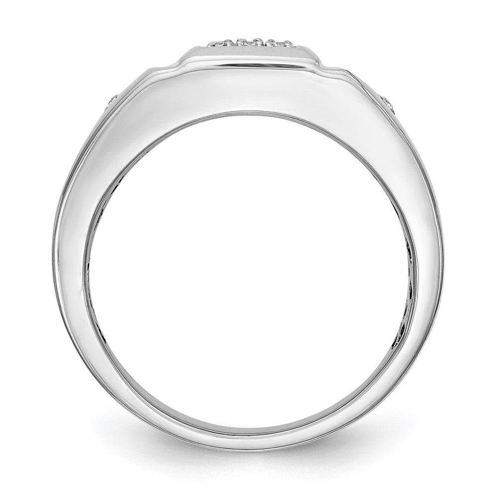 14K Weißgold Herren-Ehering mit natürlichen Diamanten, 0,133 ct