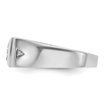 14K Weißgold Herren-Ehering mit natürlichen Diamanten, 0,133 ct