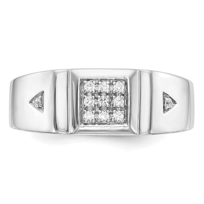 14K Weißgold Herren-Ehering mit natürlichen Diamanten, 0,133 ct
