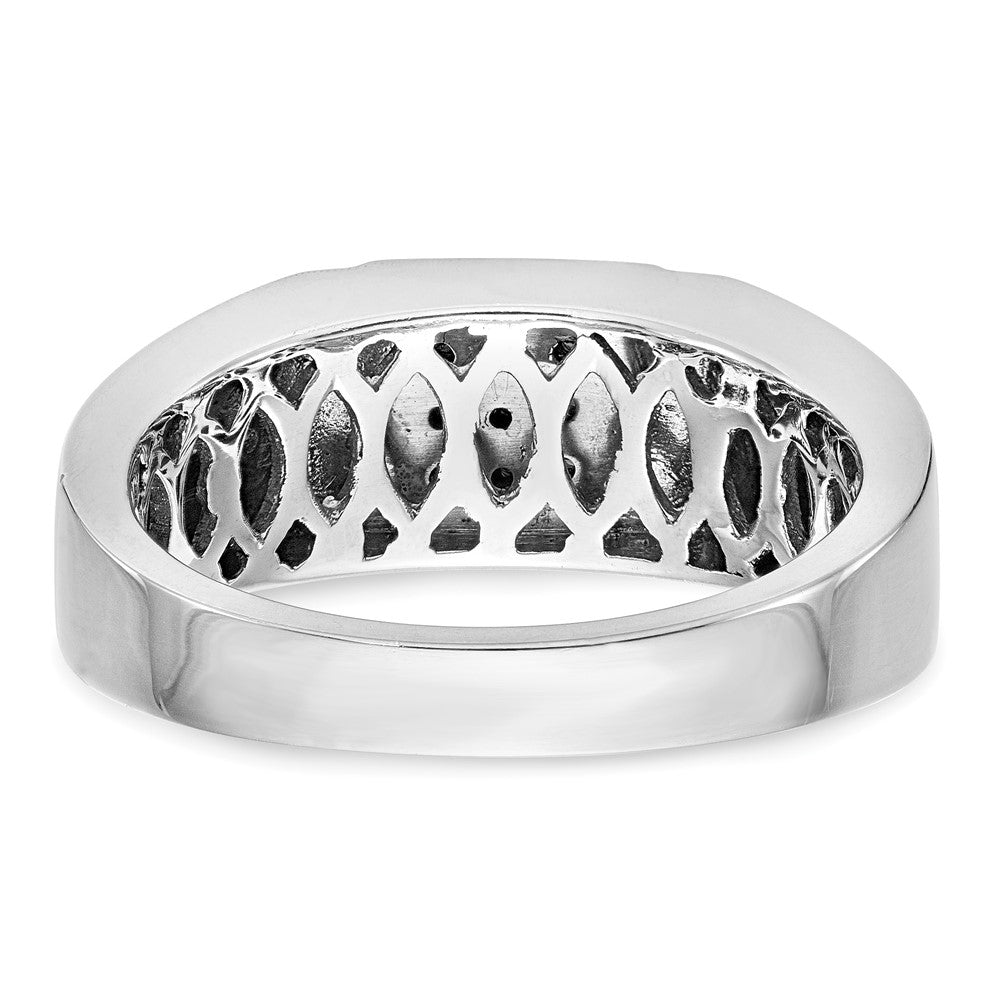 14K Weißgold Herren-Ehering mit natürlichen Diamanten, 0,133 ct