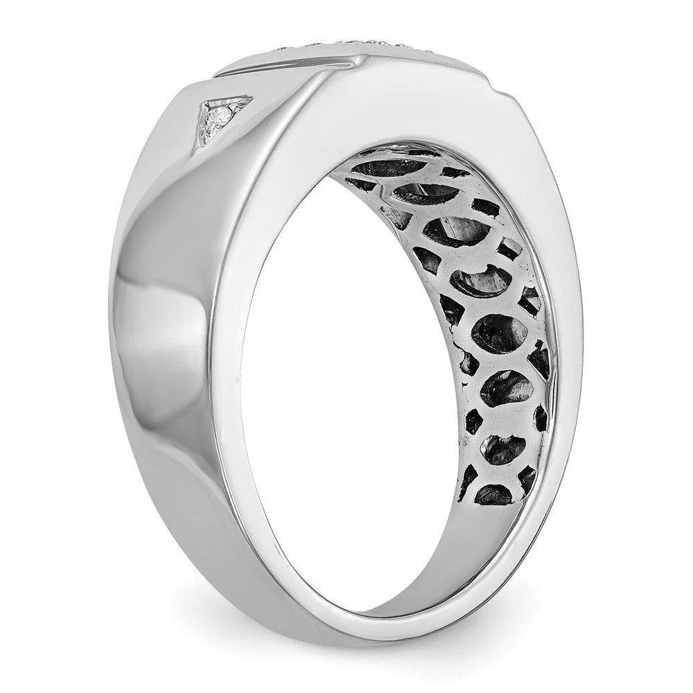 14K Weißgold Herren-Ehering mit natürlichen Diamanten, 0,133 ct