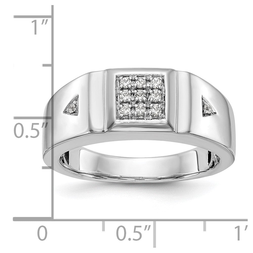 14K Weißgold Herren-Ehering mit natürlichen Diamanten, 0,133 ct