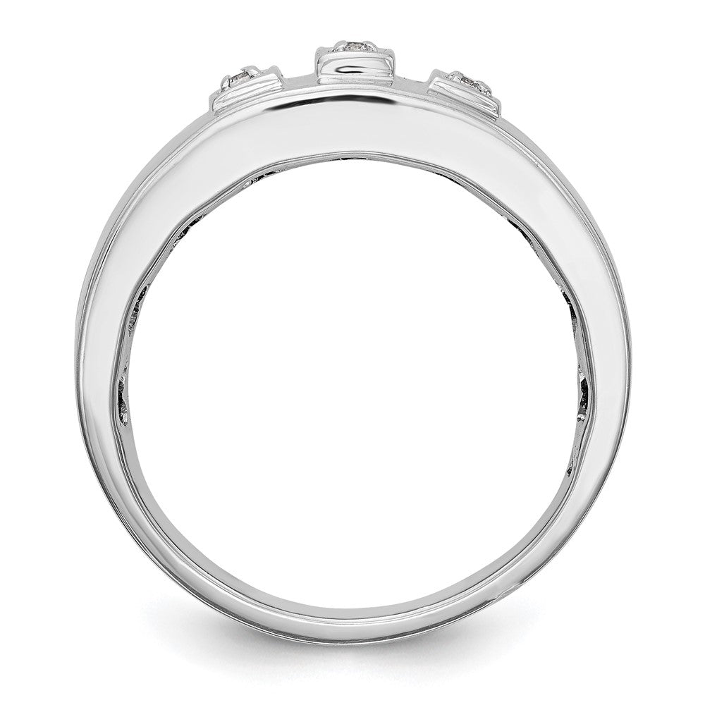 14K Weißgold Herren-Ehering mit natürlichen Diamanten