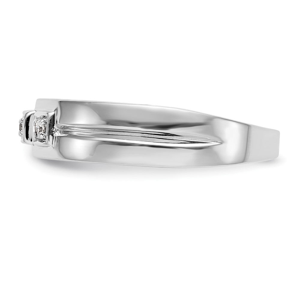 14K Weißgold Herren-Ehering mit natürlichen Diamanten
