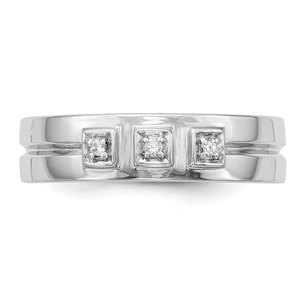 14K Weißgold Herren-Ehering mit natürlichen Diamanten