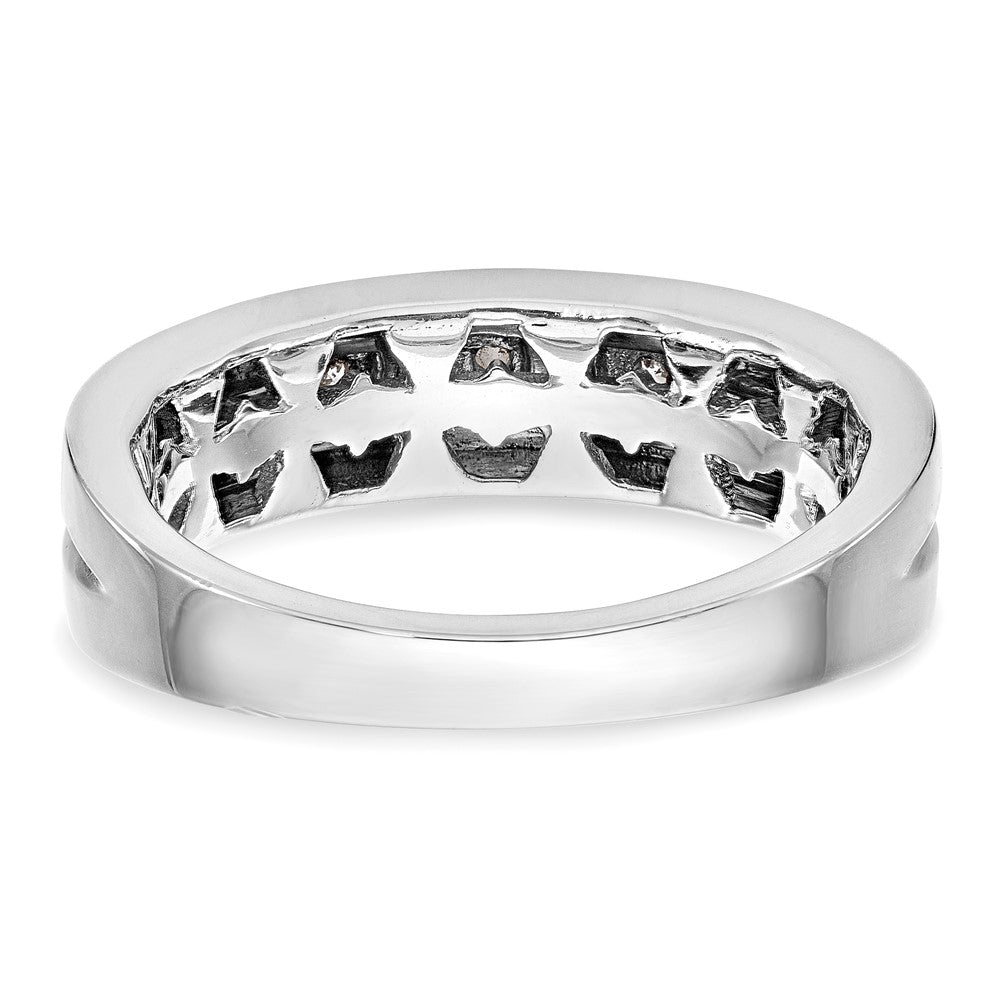 14K Weißgold Herren-Ehering mit natürlichen Diamanten