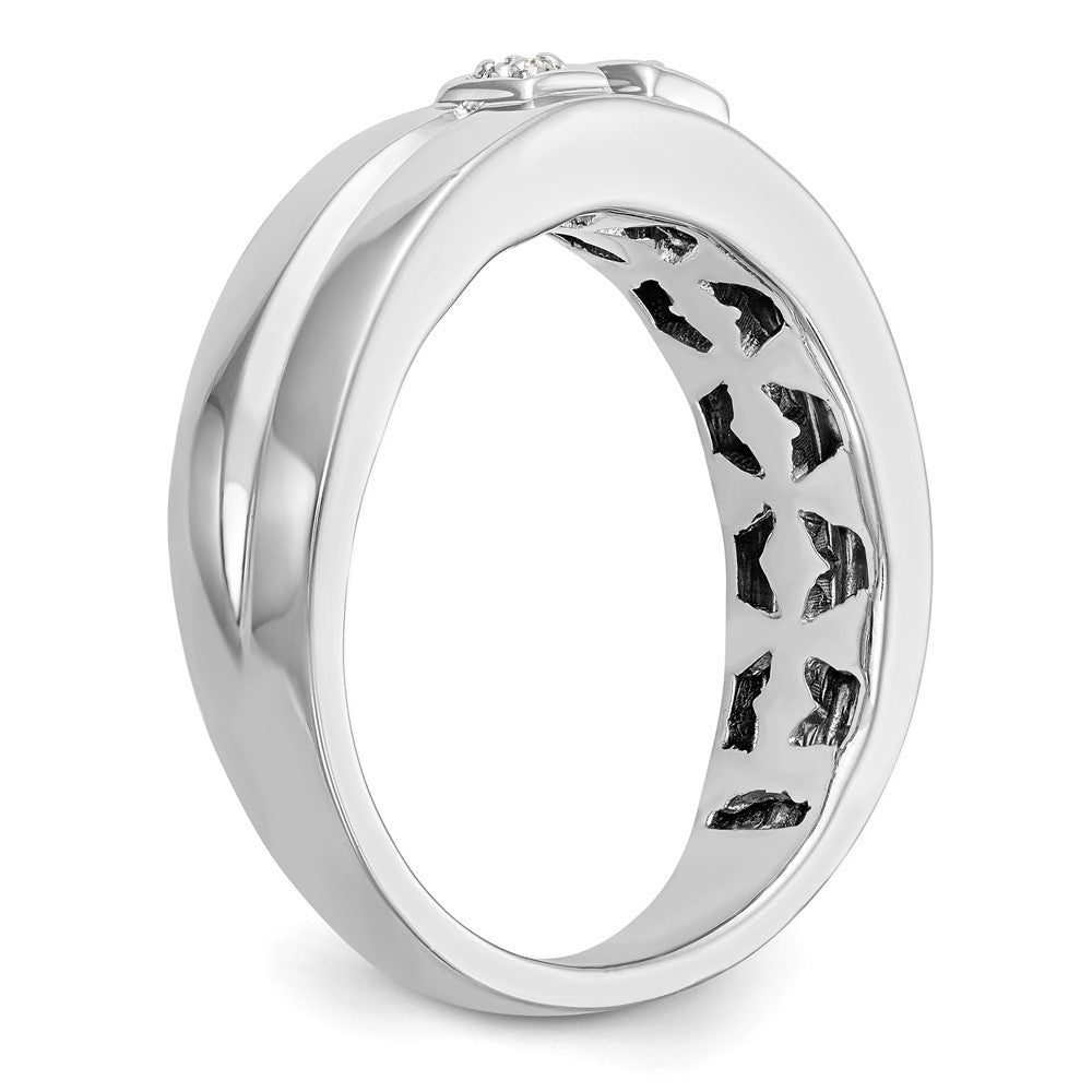 14K Weißgold Herren-Ehering mit natürlichen Diamanten