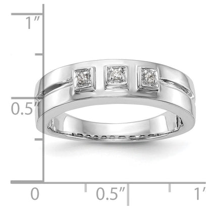 14K Weißgold Herren-Ehering mit natürlichen Diamanten